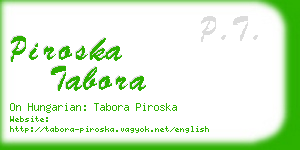 piroska tabora business card